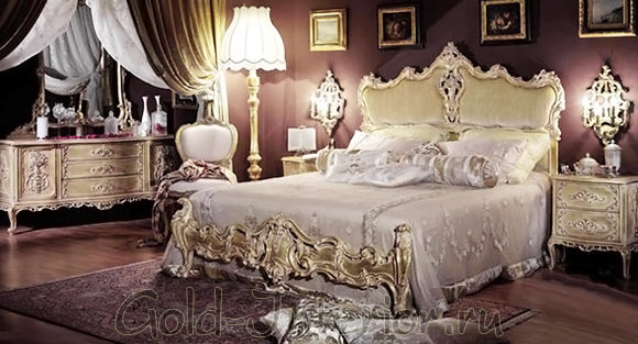 Идеальное воплощение стиля барокко в интерьере спальной комнаты