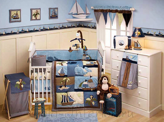 Интерьер детской комнаты для новорождённого мальчика