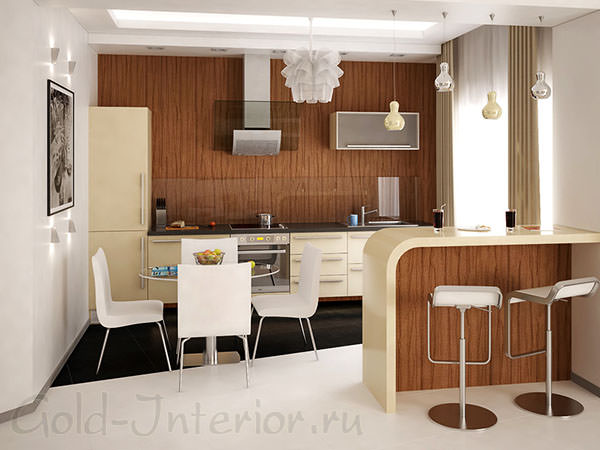 Интерьер кухни с белой мебелью