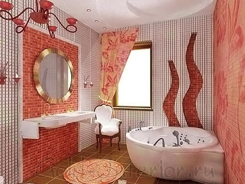 Креативное оформление плиткой ванной и туалета