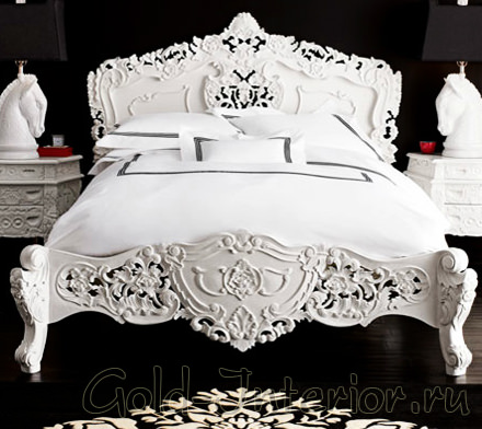 Элегантная резная кровать для спальни