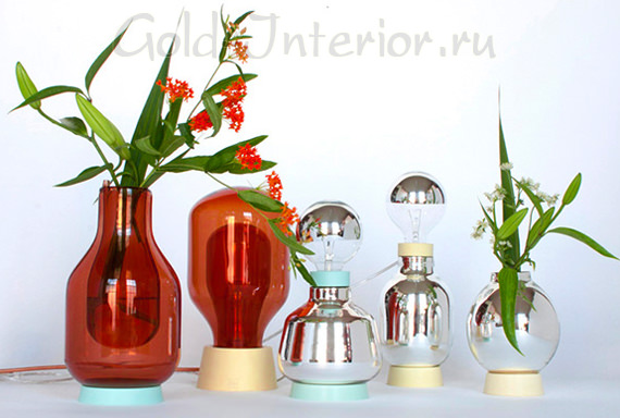 Стеклянные лампы и вазы с двойными стенками